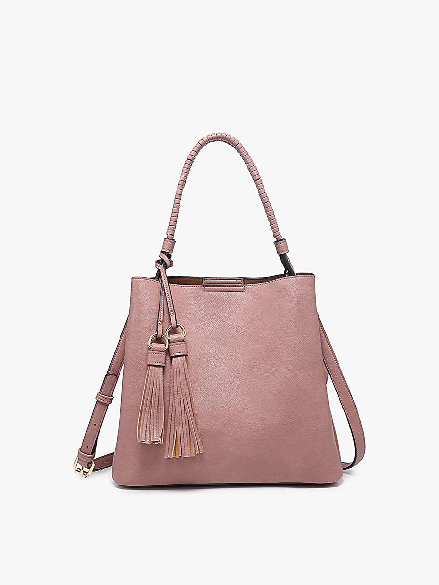 Olivia Animal Print Hobo Bag - Dark Mauve