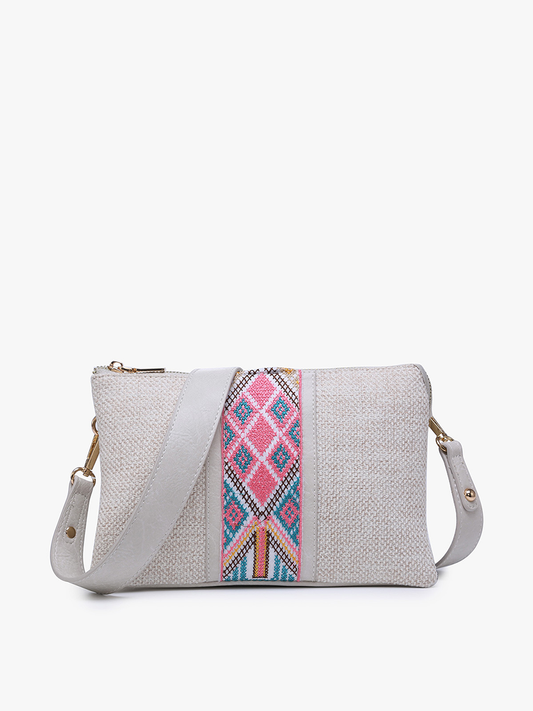 Izzy Tribal Crossbody w/ Guitar Strap - Pink/Mint